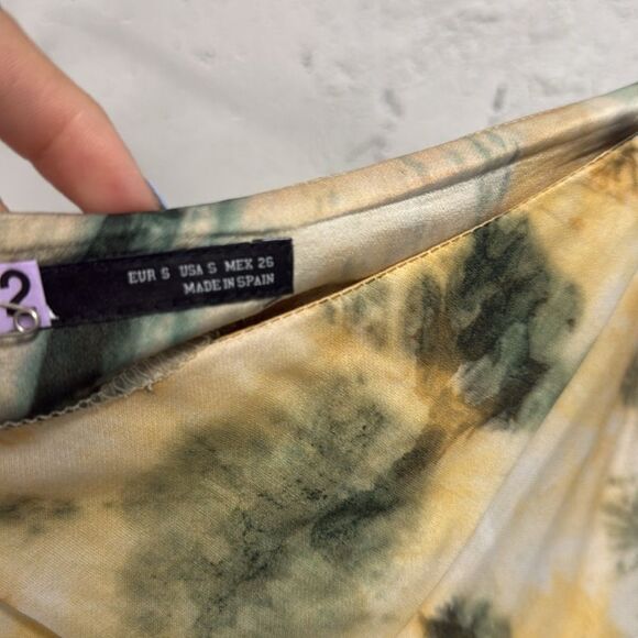 Green Yellow Tie Dye Skirt - Zara Size Small - Excellent Condition - Size Small - Picture 2 of 3